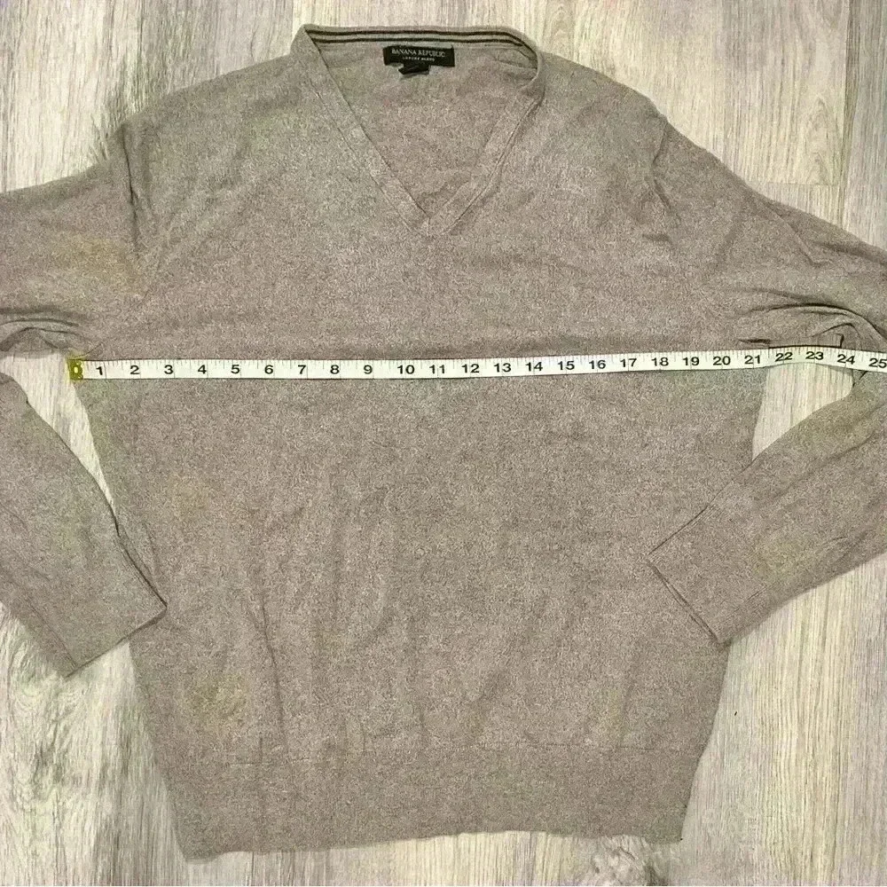 Banana Republic Luxury Blend V-Neck Sweater Silk Cashmere Cotton Size L